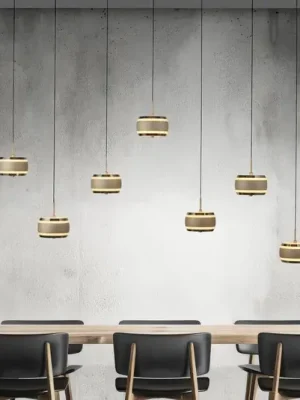 Závěsné světlo LED PURE Falling Rings, bronzová, délka 132 cm, 7 žárovek Zlevněný