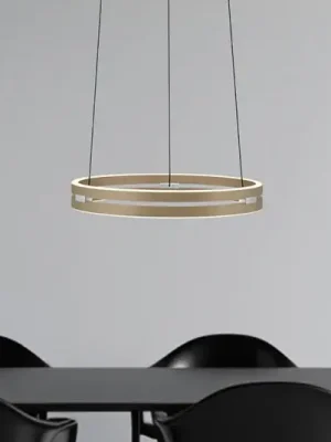 Tovární Cena Závěsné světlo PURE E-Loop, bronzové, Ø 50 cm, hliník CCT
