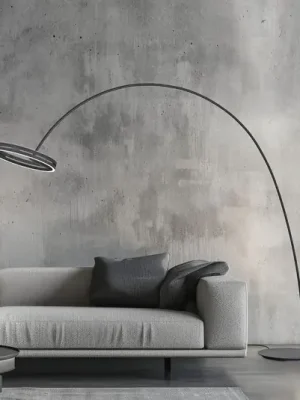 LED stojací lampa PURE Loop-Bow, černá, dosah 290 cm, CCT Výprodej