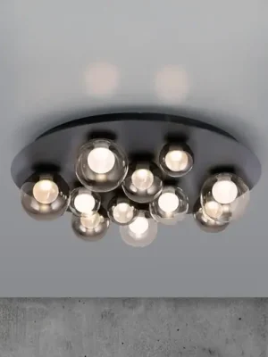 LED stropní svítidlo PURE Popup, šedá/kouřově šedá, Ø 60 cm, 11 žárovek Speciální Cena