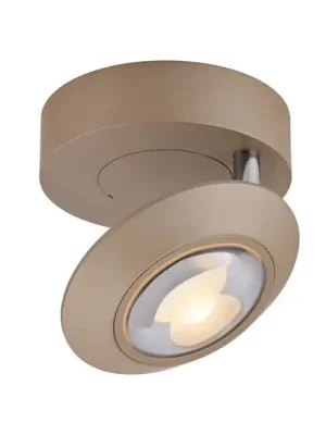 Odeslání Ihned LED stropní svítidlo PURE Oculis v bronzové barvě, Ø 15 cm, železo/sklo