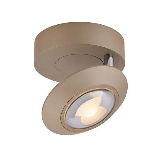 Odeslání Ihned LED stropní svítidlo PURE Oculis v bronzové barvě, Ø 15 cm, železo/sklo