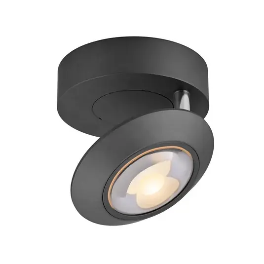 Objednat Nyní LED stropní svítidlo PURE Oculis, černé, Ø 15 cm, železo/sklo