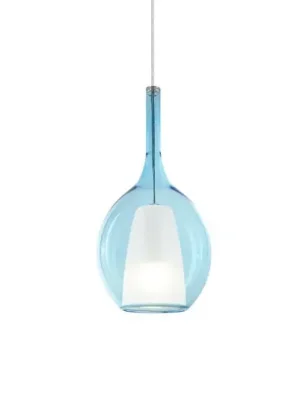 Ideal Lux závěsné světlo Kalique 2, modré, Ø 18 cm, plast Levný