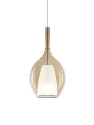 Ideal Lux závěsné světlo Kalique 2, jantarová, Ø 18 cm Levný