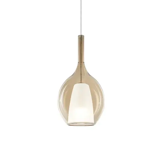 Ideal Lux závěsné světlo Kalique 2, jantarová, Ø 18 cm Levný
