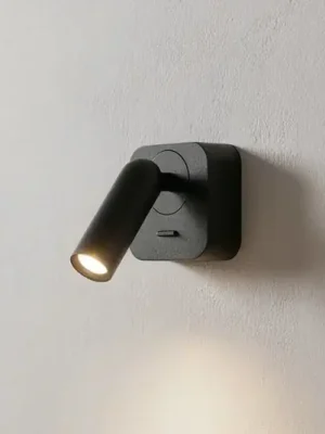Ideal Lux LED nástěnné bodové svítidlo Bean, černé, šířka 7 cm, kov Aktuální