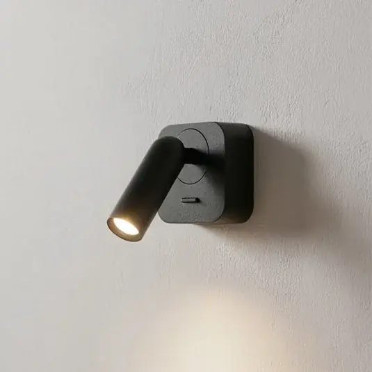 Ideal Lux LED nástěnné bodové svítidlo Bean, černé, šířka 7 cm, kov Aktuální