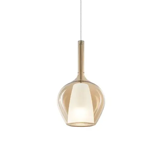Ideal Lux závěsné světlo Kalique 1, jantarová, Ø 18 cm Expresní Doručení