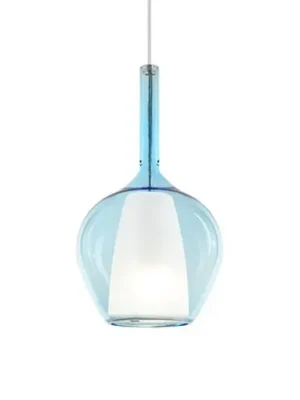 Závěsné světlo Ideal Lux Kalique 1, modré, Ø 18 cm, plast Speciální Cena