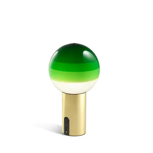 Super Cena MARSET Akumulátorová stolní lampa Dipping Light, zelená/mosazná