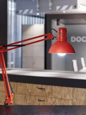 LED svítidlo MAULstudy, červené, ocel, výška 44 cm, E27 Levný