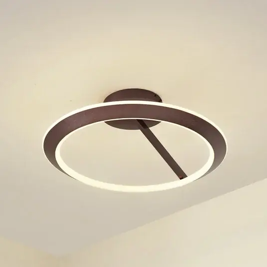 Výhodná Nabídka Lucande LED stropní svítidlo Eldra, kávově hnědá, Ø 55 cm, CCT