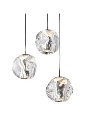 Hit Sezóny LOOM DESIGN LED závěsné světlo Ice Ball 3, čiré, akryl