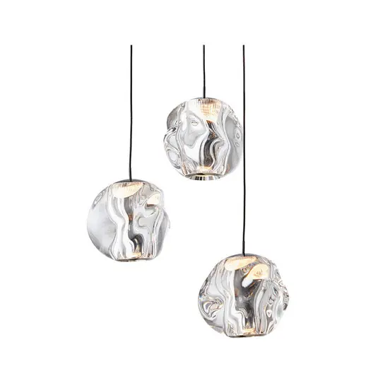 Hit Sezóny LOOM DESIGN LED závěsné světlo Ice Ball 3, čiré, akryl