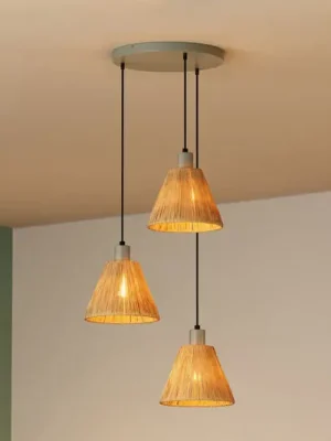 OSRAM závěsné světlo Decor Raffia, 3-ramenné kulaté, rafia, přírodní Rychlé Dodání
