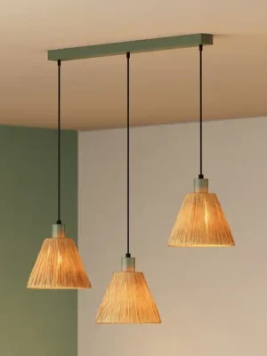 Cenová Bomba Závěsné světlo OSRAM Decor Raffia, 3-ramenné, přírodní rafia