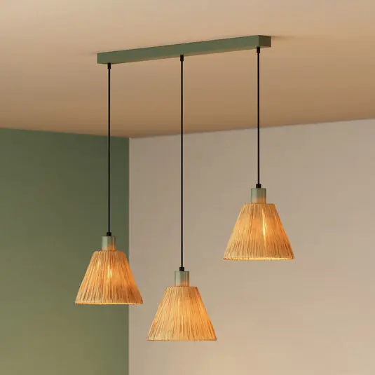 Cenová Bomba Závěsné světlo OSRAM Decor Raffia, 3-ramenné, přírodní rafia