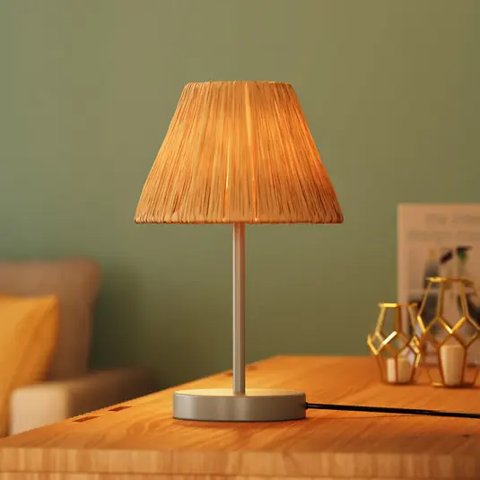 Aktuální Stolní lampa OSRAM Decor Raffia, 1 žárovka, rafia, přírodní barva, E27