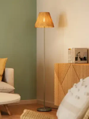 Stojací lampa OSRAM Decor Raffia, 1 žárovka, přírodní barva, E27 Zlevněný