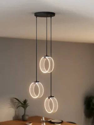 OSRAM LED závěsné světlo Decor Circle, 3-ramenné, kulaté, CCT, černá Sezónní Sleva