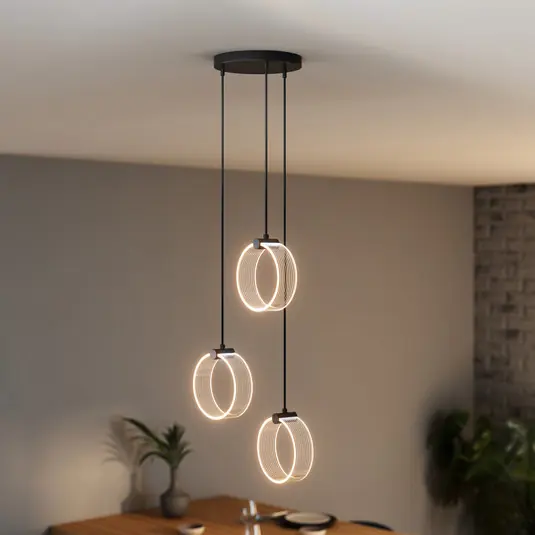 OSRAM LED závěsné světlo Decor Circle, 3-ramenné, kulaté, CCT, černá Sezónní Sleva