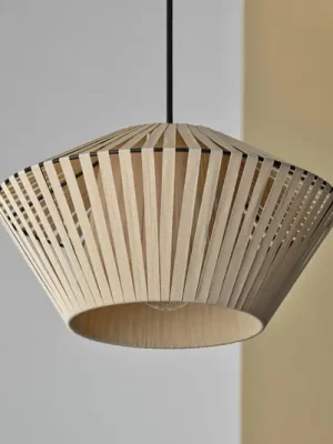 Závěsné světlo OSRAM Decor Stripes Ø 30,5 cm, béžová, textil, E27 Víkendová Akce