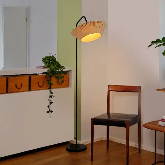 Nová Kolekce Stojací lampa OSRAM Decor Pásek, béžová, textil, E14