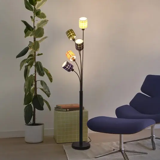 OSRAM stojací lampa Decor Felt Weaving Cans, barevná, 5-ramenná, E14 Nízká Cena