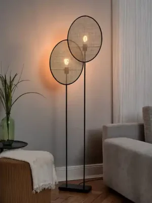 Poslední Šance Stojací lampa OSRAM Decor Rattan Dandelion, 2 žárovky, béžová, E27