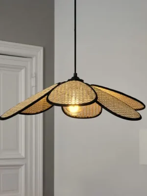 Novinka Závěsné světlo OSRAM Decor Rattan Daisy, Ø 58 cm, béžové, E27