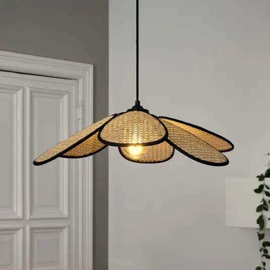 Novinka Závěsné světlo OSRAM Decor Rattan Daisy, Ø 58 cm, béžové, E27