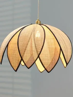 Závěsné světlo OSRAM Decor Rattan Lotus, Ø 67 cm, béžová, E27 Výprodej