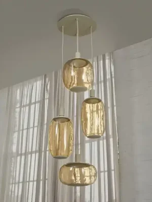 Výprodej Závěsné světlo OSRAM Decor Needle Plate béžová, ocel, 4-ramenná, E27