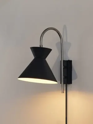 OSRAM nástěnné světlo Decor Waist, ocel, černé, E27, zástrčka Zlevněný