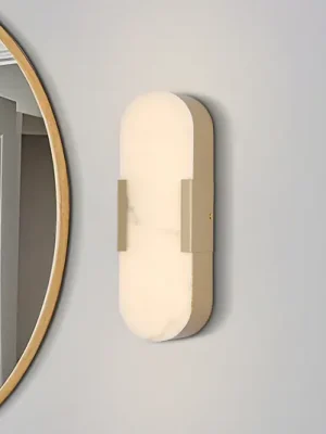 LED koupelnové světlo nástěnné Opaline, výška 35 cm, zlatá barva, kov/pryskyřice Omezená Nabídka