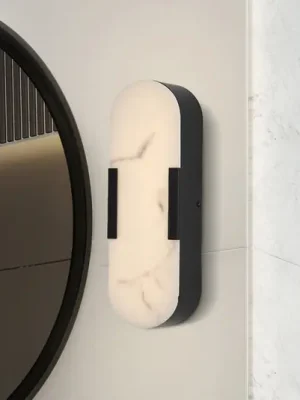 Cenová Bomba LED koupelnové světlo nástěnné Opaline, výška 35 cm, černá, kov/pryskyřice