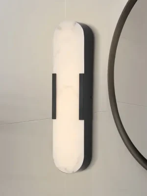 LED koupelnové světlo nástěnné Opaline, výška 50 cm, černá, kov/pryskyřice Originální