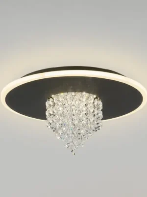 Výprodej LED stropní svítidlo Deluge, černé, Ø 32 cm, kov/akryl