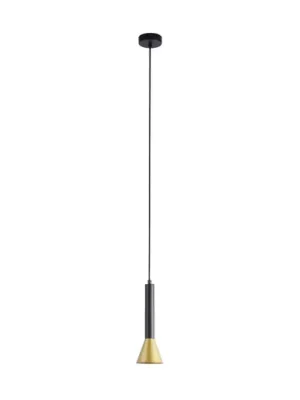 Přímo Od Výrobce Závěsné světlo Signal, Ø 9 cm, černá/zlatá, kov