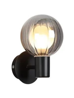 Ihned K Objednání Koupelnové světlo nástěnné Lumisphere, černá/kouřově šedá, výška 12 cm, sklo