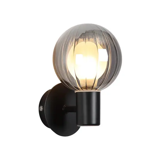 Ihned K Objednání Koupelnové světlo nástěnné Lumisphere, černá/kouřově šedá, výška 12 cm, sklo