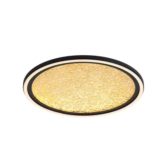 Jen Po Omezenou Doba LED stropní svítidlo Luna, Ø 40 cm, černá/zlatá, kov