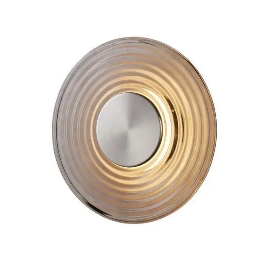 LED nástěnné světlo Cleo, šedá/niklová, Ø 30 cm, sklo Expresní Doručení