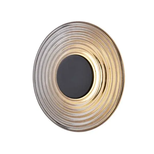 LED nástěnné světlo Cleo, kouřově šedá/matná černá, Ø 30 cm, sklo Zlevněný