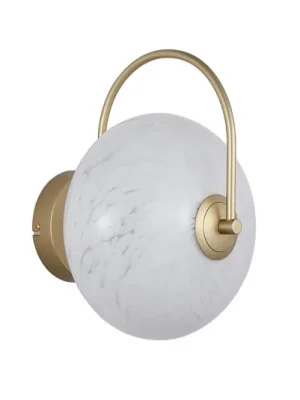 Cenová Bomba LED nástěnné světlo Confetti, zlatá/bílá, šířka 25 cm, sklo