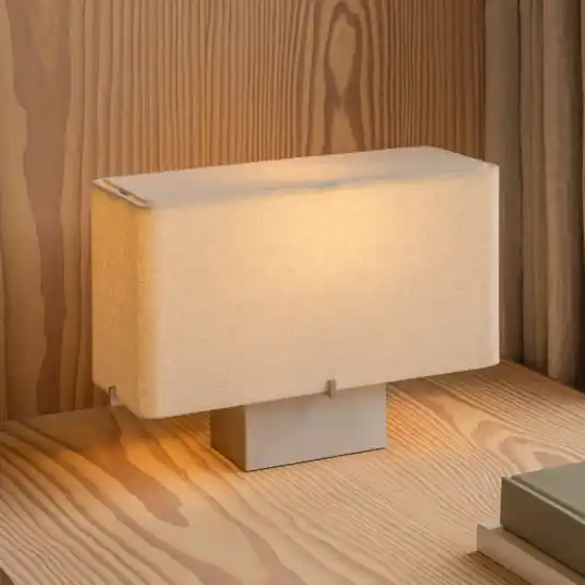 Stolní lampa Audo Nonna hliník/písková barva výška 24 cm kov/látka Nízká Cena