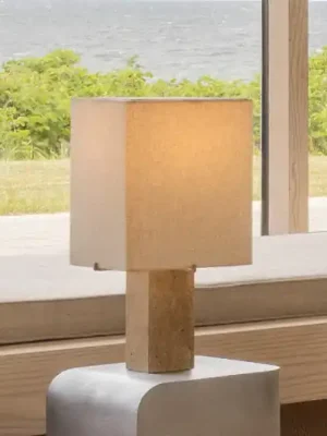 Stolní lampa Audo Nonna, travertinová/písková barva, výška 49 cm Super Cena