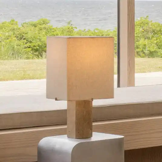 Stolní lampa Audo Nonna, travertinová/písková barva, výška 49 cm Super Cena