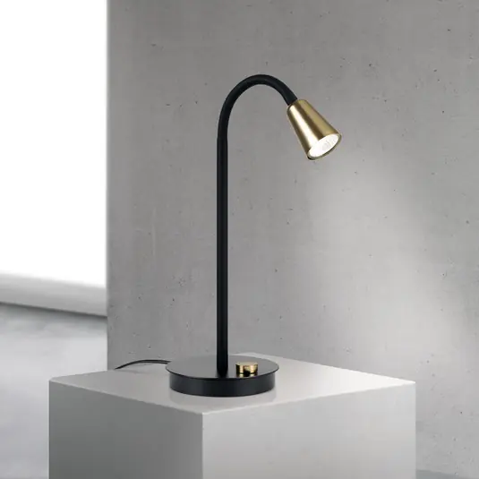 Must-Have Stolní lampa Dotty, mosaz, výška 45 cm, podstavec, stmívač, GU10